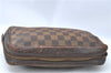 Authentic Louis Vuitton Damier Trousse Toilette Clutch Hand Bag N47623 LV 0081B