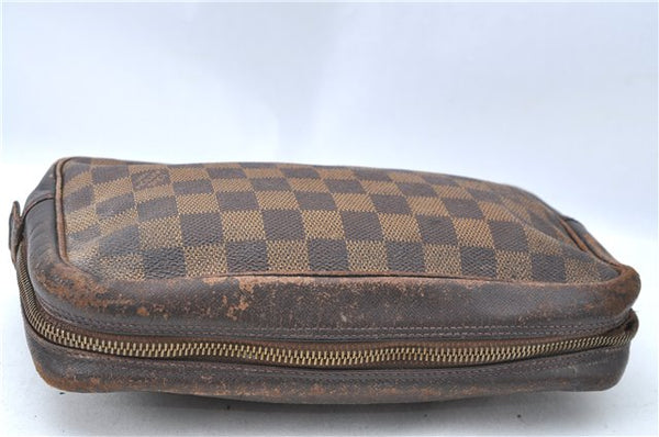 Authentic Louis Vuitton Damier Trousse Toilette Clutch Hand Bag N47623 LV 0081B