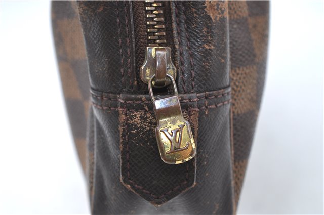 Authentic Louis Vuitton Damier Trousse Toilette Clutch Hand Bag N47623 LV 0081B