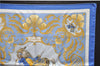 Authentic HERMES Petit Carre 40 Scarf Handkerchief "Cheval Turc" Silk Blue 0081E