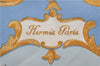 Authentic HERMES Petit Carre 40 Scarf Handkerchief "Cheval Turc" Silk Blue 0081E