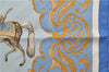 Authentic HERMES Petit Carre 40 Scarf Handkerchief "Cheval Turc" Silk Blue 0081E