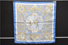 Authentic HERMES Petit Carre 40 Scarf Handkerchief "Cheval Turc" Silk Blue 0081E