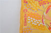 Authentic HERMES Petit Carre 40 Scarf Handkerchief Horse Motif Silk Yellow 0082E