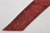 Authentic HERMES Twilly Scarf Signature Pattern Silk Bordeaux Red 0085E