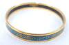 Authentic HERMES Email PM Bangle Star Motif Gold Blue 0086B