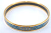 Authentic HERMES Email PM Bangle Star Motif Gold Blue 0086B