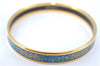 Authentic HERMES Email PM Bangle Star Motif Gold Blue 0086B