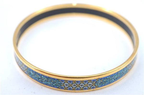 Authentic HERMES Email PM Bangle Star Motif Gold Blue 0086B