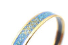 Authentic HERMES Email PM Bangle Star Motif Gold Blue 0086B