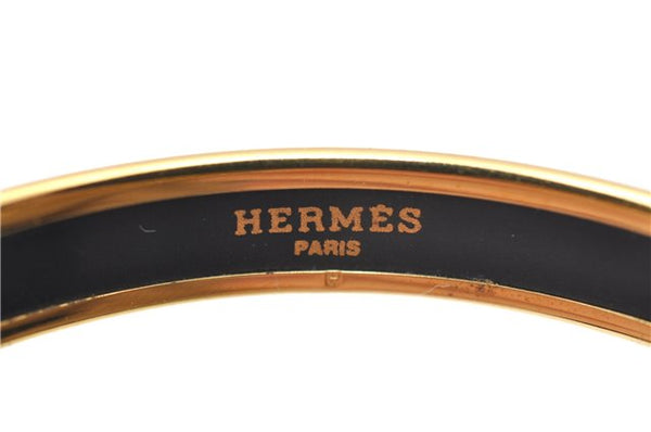 Authentic HERMES Email PM Bangle Star Motif Gold Blue 0086B