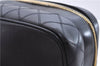 Authentic CHANEL Calf Bicolore CC Logo Vanity Hand Bag Purse Black 0086E