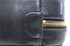 Authentic CHANEL Calf Bicolore CC Logo Vanity Hand Bag Purse Black 0086E