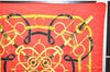 Authentic HERMES Carre 90 Scarf "EPERON D'OR" Silk Red 0087E