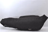 Authentic PRADA Felt Leather Waist Body Bag Black Brown 0088D