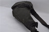 Authentic PRADA Felt Leather Waist Body Bag Black Brown 0088D