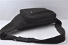 Authentic PRADA Felt Leather Waist Body Bag Black Brown 0088D