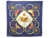 Authentic HERMES Carre 90 Scarf "SPRINGS" Silk Navy 0088E