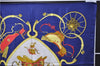 Authentic HERMES Carre 90 Scarf "SPRINGS" Silk Navy 0088E