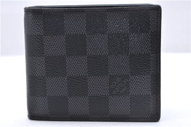 Auth Louis Vuitton Damier Graphite Portefeuille Amerigo Wallet N60053 Box 0089E