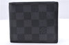 Auth Louis Vuitton Damier Graphite Portefeuille Amerigo Wallet N60053 Box 0089E