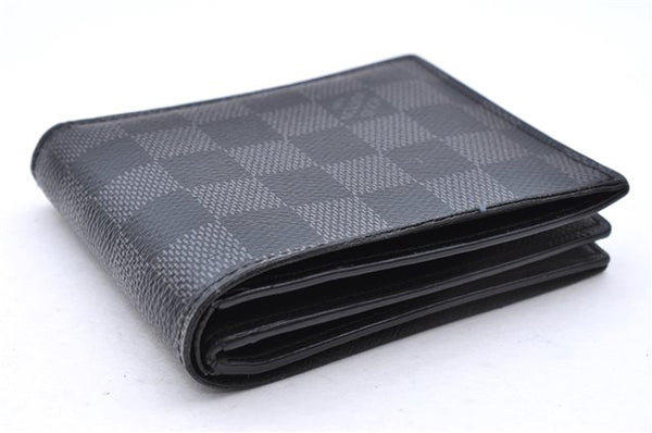 Auth Louis Vuitton Damier Graphite Portefeuille Amerigo Wallet N60053 Box 0089E