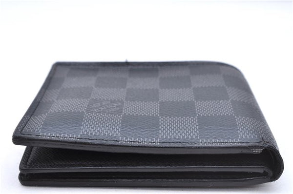 Auth Louis Vuitton Damier Graphite Portefeuille Amerigo Wallet N60053 Box 0089E