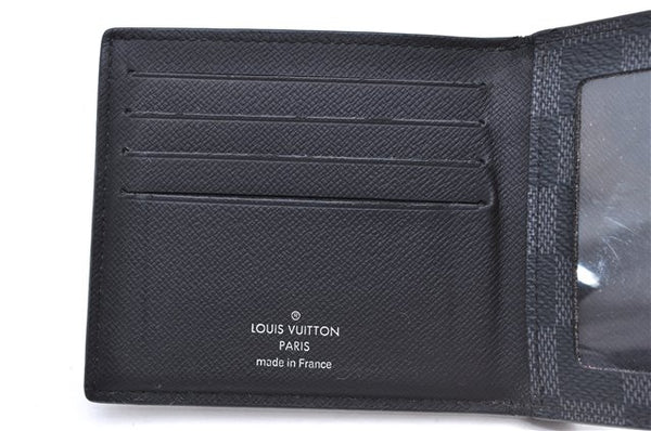 Auth Louis Vuitton Damier Graphite Portefeuille Amerigo Wallet N60053 Box 0089E