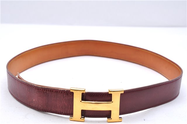 Authentic HERMES Reversible Ladies Leather Belt 75cm 29.5