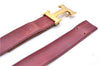 Authentic HERMES Reversible Ladies Leather Belt 75cm 29.5" Red Brown 0090E