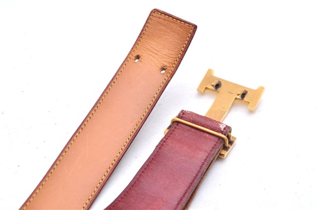 Authentic HERMES Reversible Ladies Leather Belt 75cm 29.5