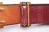 Authentic HERMES Reversible Ladies Leather Belt 75cm 29.5" Red Brown 0090E