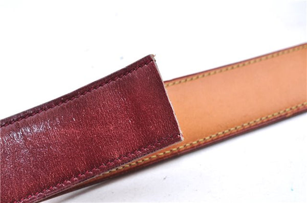 Authentic HERMES Reversible Ladies Leather Belt 75cm 29.5" Red Brown 0090E