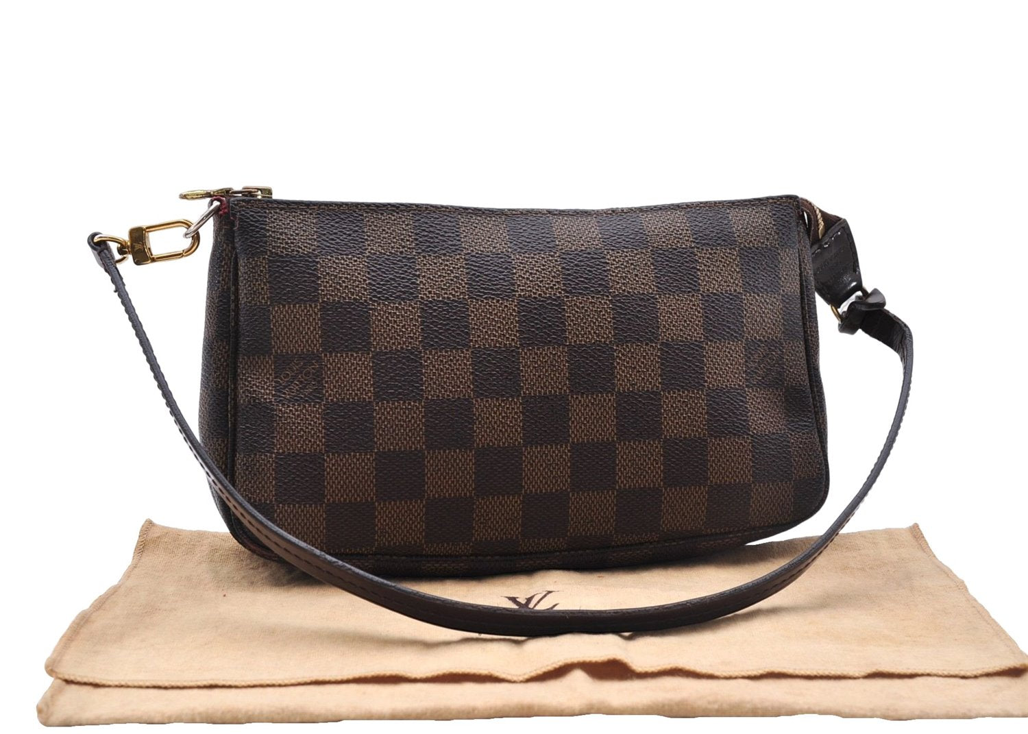 Authentic Louis Vuitton Damier Pochette Accessoires Pouch Purse N51985 LV 0092E