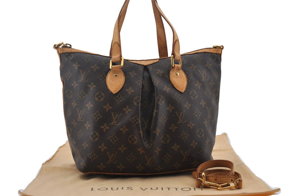 Authentic Louis Vuitton Monogram Palermo PM Shoulder Tote Bag M40145 LV 0096E