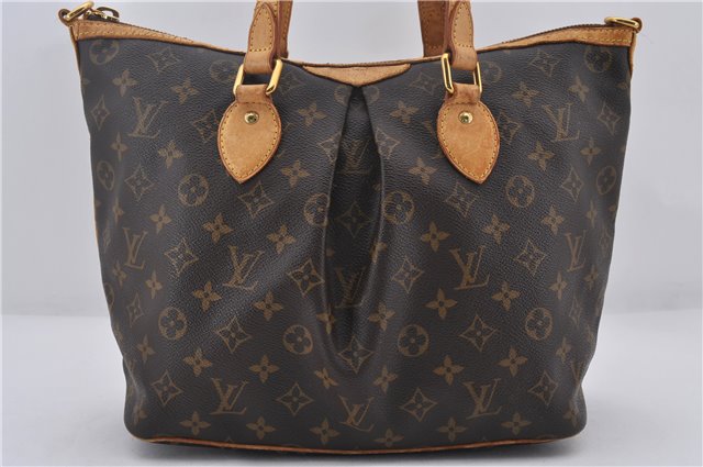 Authentic Louis Vuitton Monogram Palermo PM Shoulder Tote Bag M40145 LV 0096E