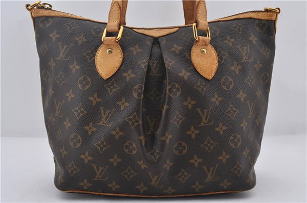 Authentic Louis Vuitton Monogram Palermo PM Shoulder Tote Bag M40145 LV 0096E