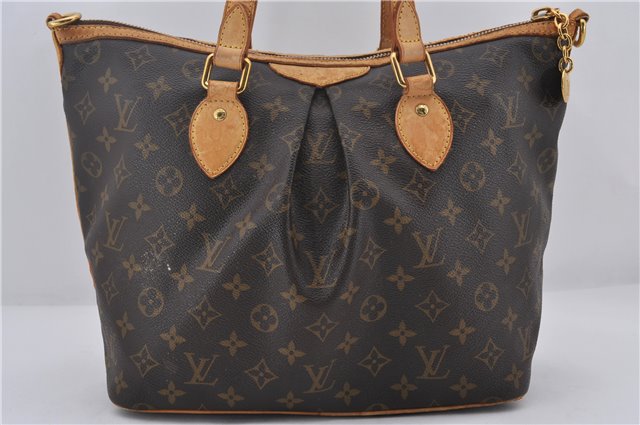 Authentic Louis Vuitton Monogram Palermo PM Shoulder Tote Bag M40145 LV 0096E