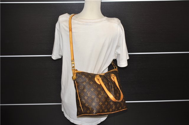 Authentic Louis Vuitton Monogram Palermo PM Shoulder Tote Bag M40145 LV 0096E