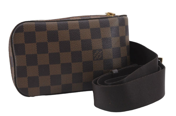 Authentic Louis Vuitton Damier Geronimos Waist Body Bag N51994 LV 0097E