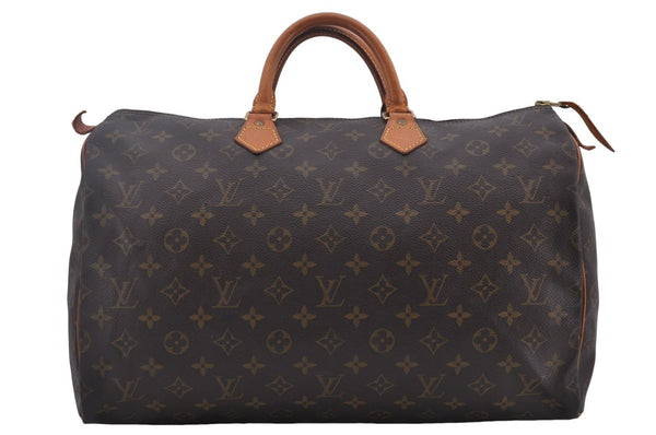 Authentic Louis Vuitton Monogram Speedy 40 Hand Boston Bag M41522 LV 0099E