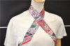 Authentic HERMES Twilly Scarf Silk "Au Pays des Oiseaux Fleurs" Red Box 0099F