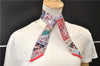 Authentic HERMES Twilly Scarf Silk "Au Pays des Oiseaux Fleurs" Red Box 0099F