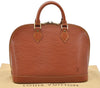 Authentic Louis Vuitton Epi Alma PM Hand Bag Brown M52143 LV 0100D