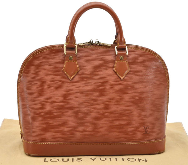 Authentic Louis Vuitton Epi Alma PM Hand Bag Brown M52143 LV 0100D