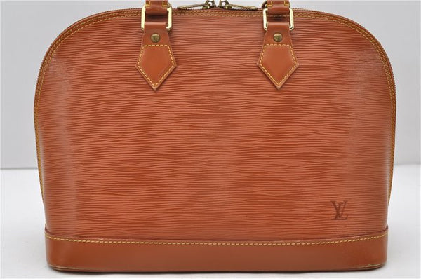 Authentic Louis Vuitton Epi Alma PM Hand Bag Brown M52143 LV 0100D