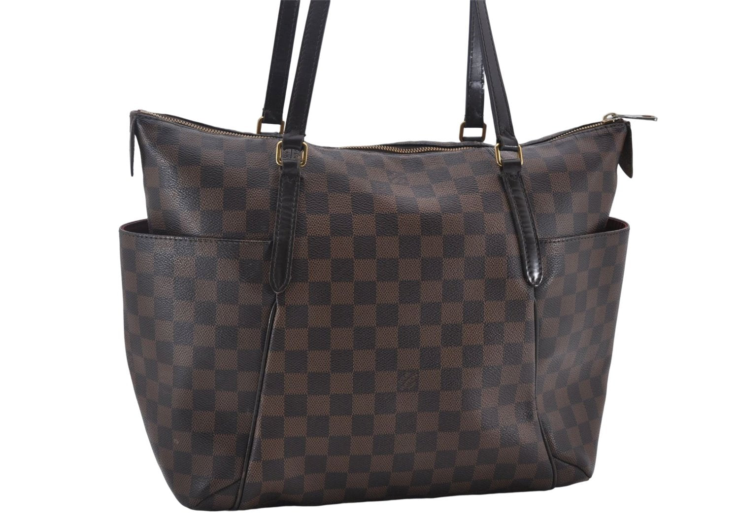 Authentic Louis Vuitton Damier Totally MM Shoulder Tote Bag N41281 LV 0102E