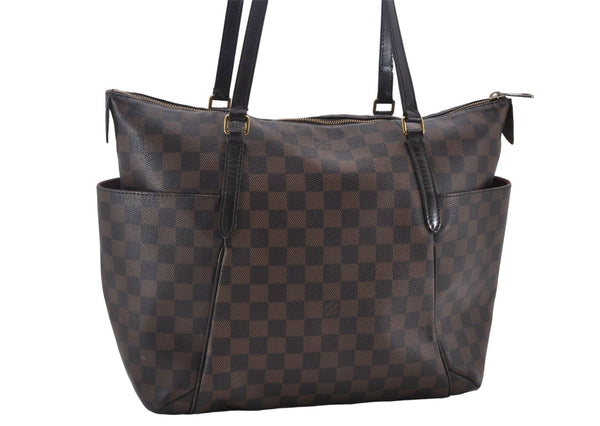 Authentic Louis Vuitton Damier Totally MM Shoulder Tote Bag N41281 LV 0102E