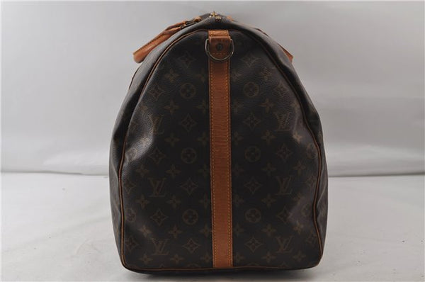 Auth Louis Vuitton Monogram Keepall Bandouliere 60 Boston Bag M41412 LV 0104E