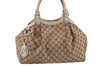 Authentic GUCCI Sukey Shoulder Tote Bag GG Canvas Leather 211944 Brown 0106E